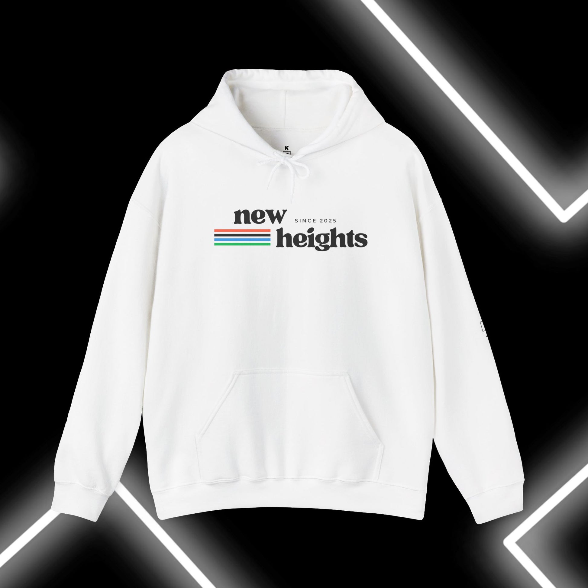 Unisex Heavy Blend Hoodie - 'New Heights' Retro Graphic | Cozy Sweatshirt for Everyday Comfort, Gift for Friends, Chill Days, Travel, [...]