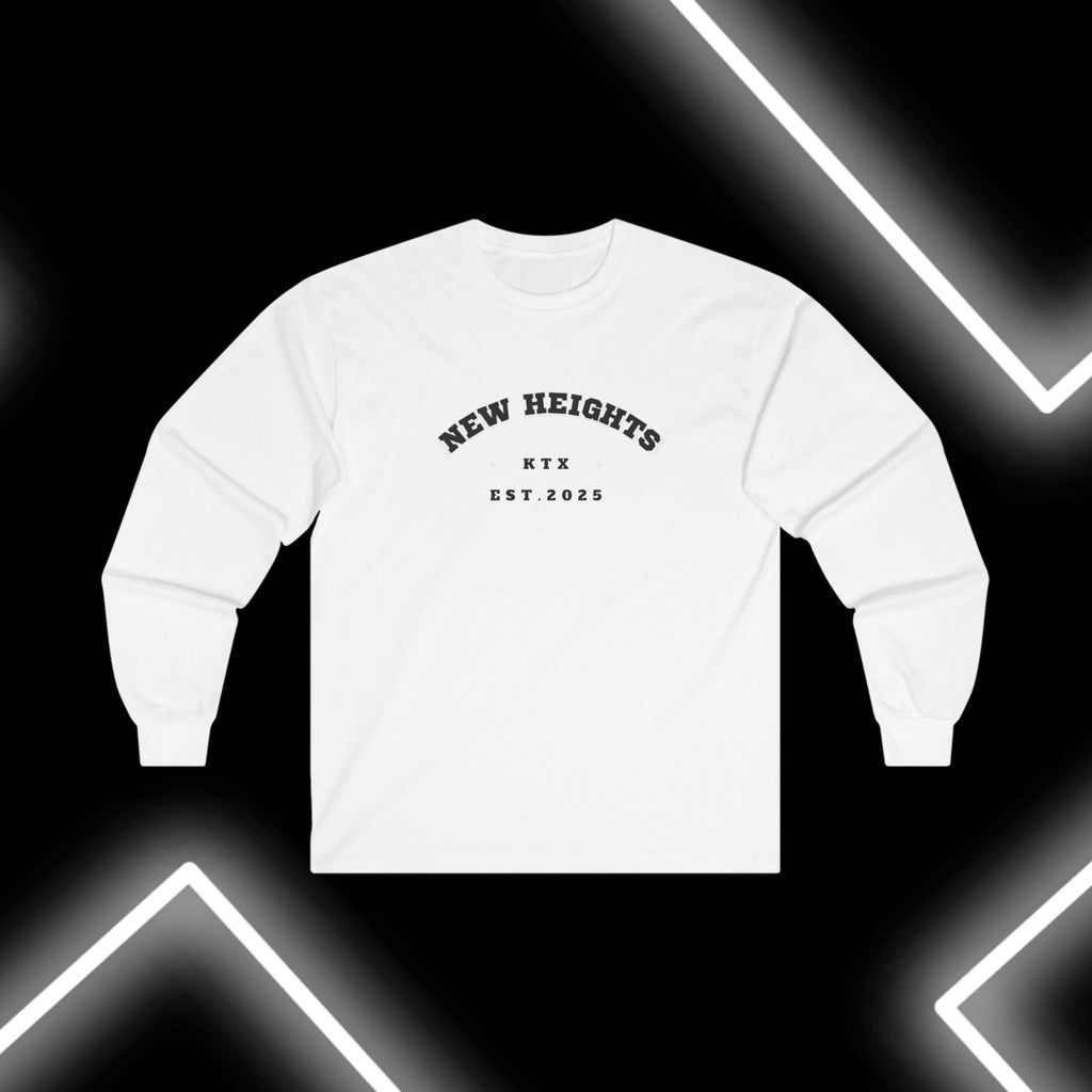 Unisex Long Sleeve Tee - "New Heights" Design, Perfect for Casual Outings, Gifts, Birthdays, and Everyday Comfort