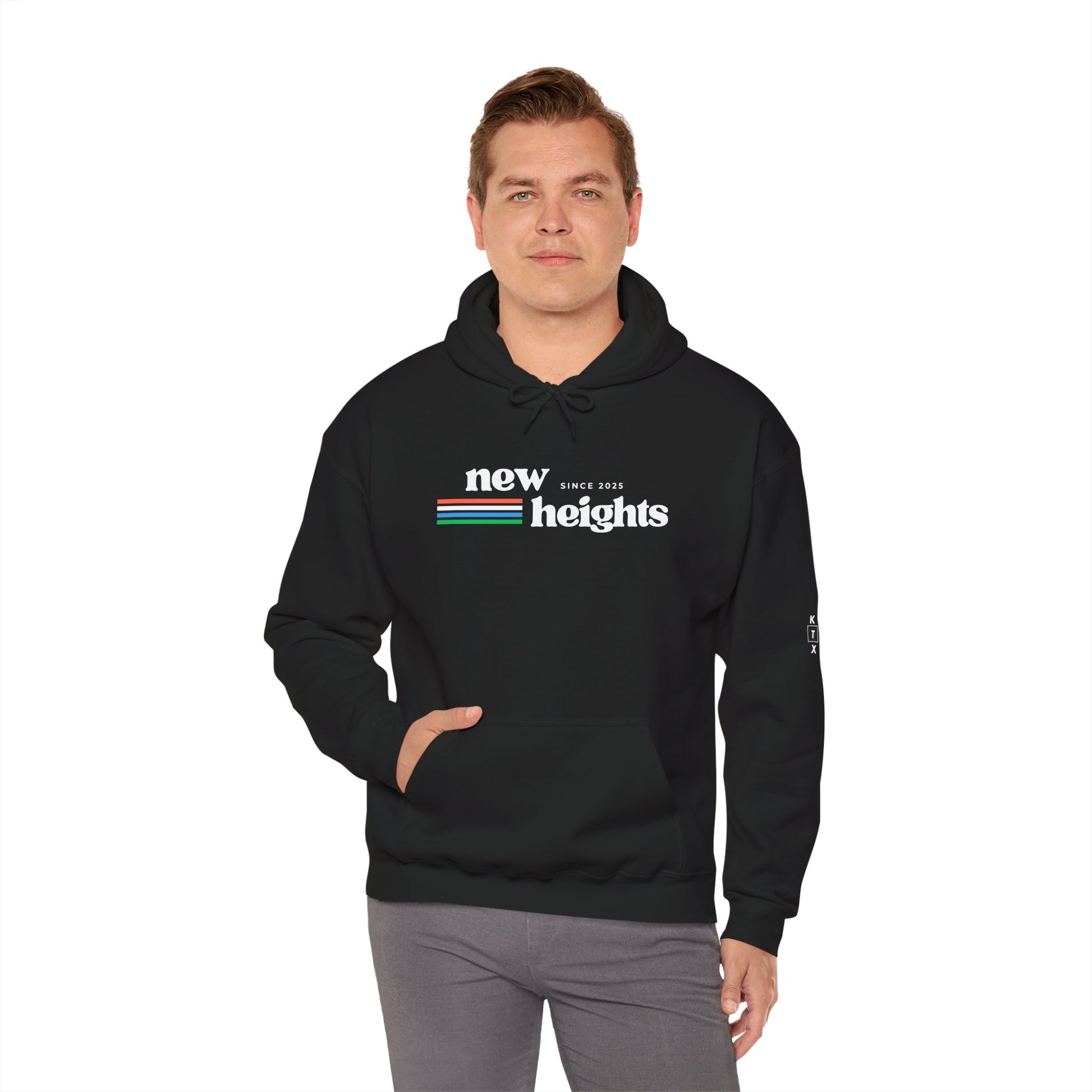 Unisex Heavy Blend Hoodie - 'New Heights' Retro Graphic | Cozy Sweatshirt for Everyday Comfort, Gift for Friends, Chill Days, Travel, [...]