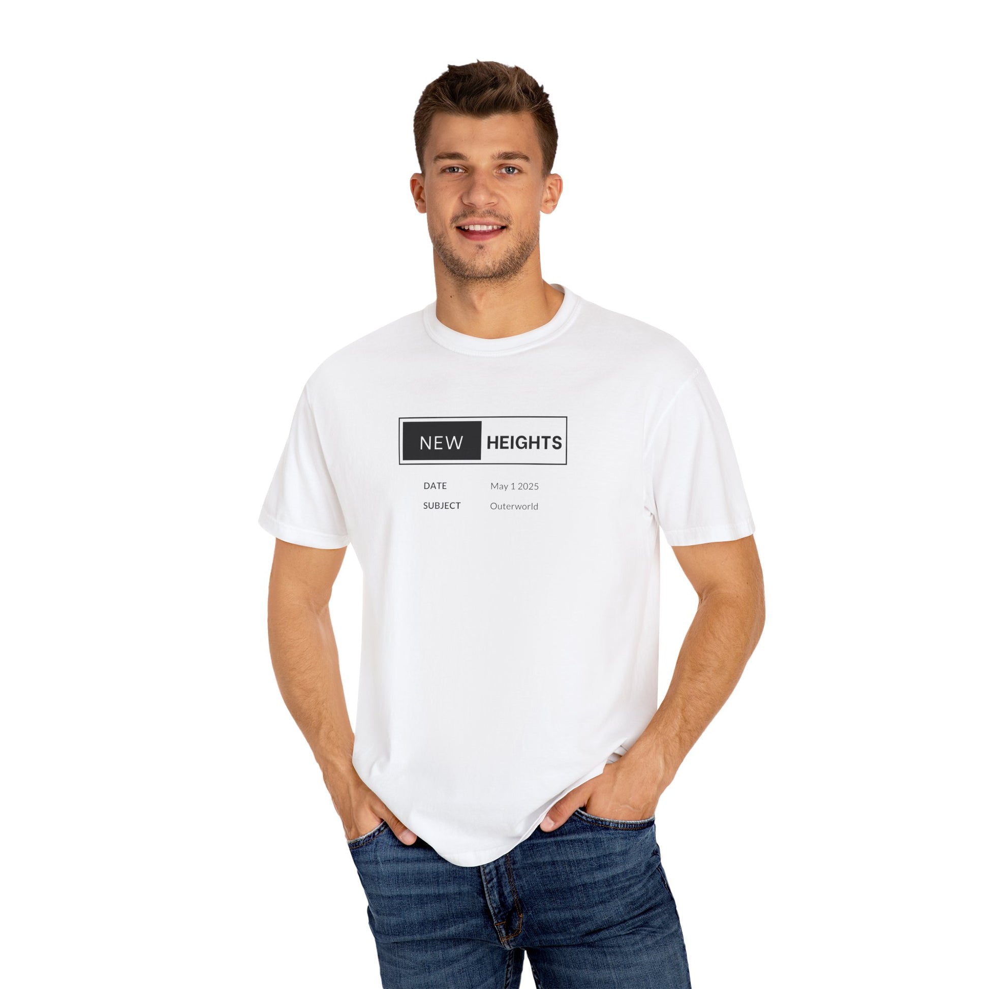 Unisex Garment-Dyed T-shirt with 'NEW HEIGHTS' Design | Perfect Gift for Graduation, Motivation, Casual Wear, Everyday Wardrobe, [...]