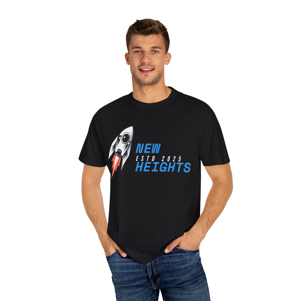 Rocket Motivational T-Shirt for Dreamers, Inspirational Graphic Tee, Gift for Graduates, Casual Wear, New Heights Theme
