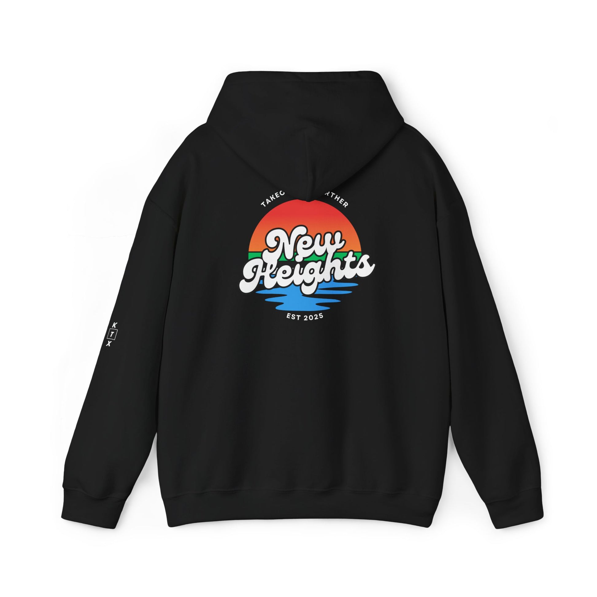 Unisex Heavy Blend Hoodie - 'New Heights' Retro Graphic | Cozy Sweatshirt for Everyday Comfort, Gift for Friends, Chill Days, Travel, [...]