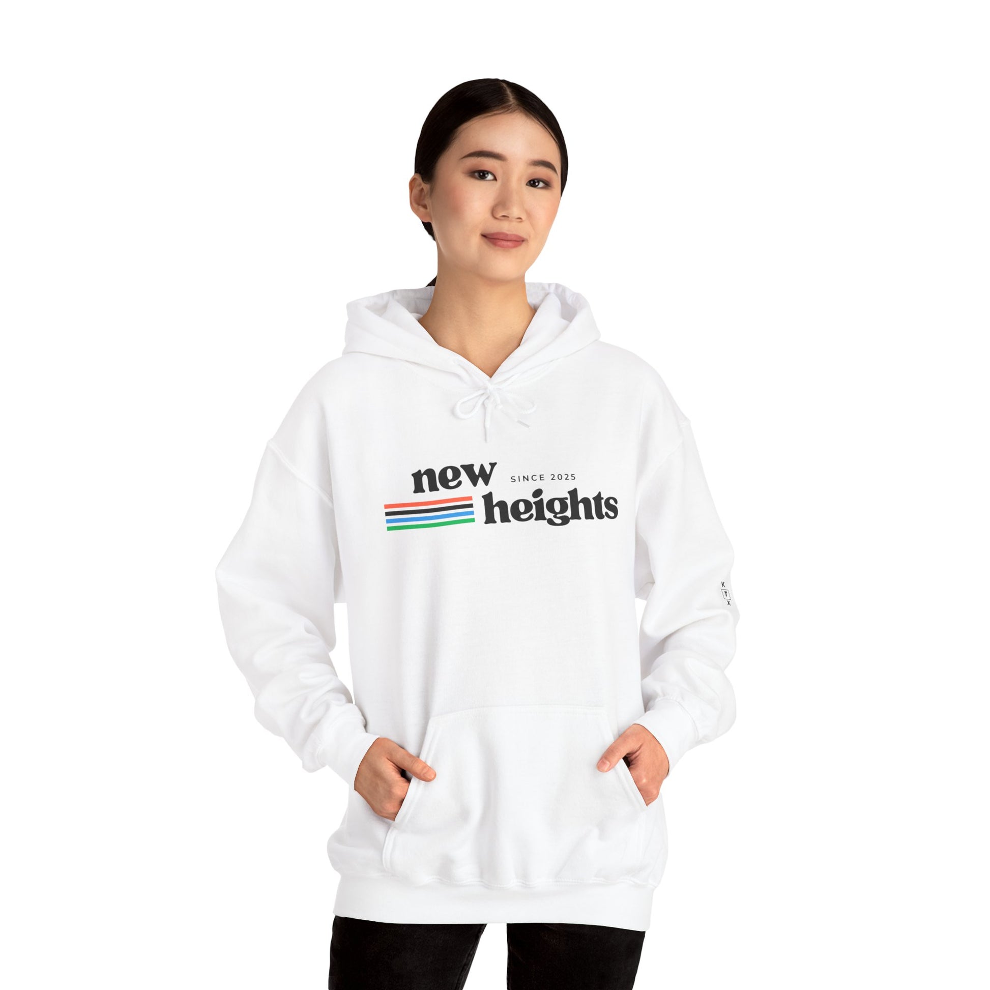 Unisex Heavy Blend Hoodie - 'New Heights' Retro Graphic | Cozy Sweatshirt for Everyday Comfort, Gift for Friends, Chill Days, Travel, [...]