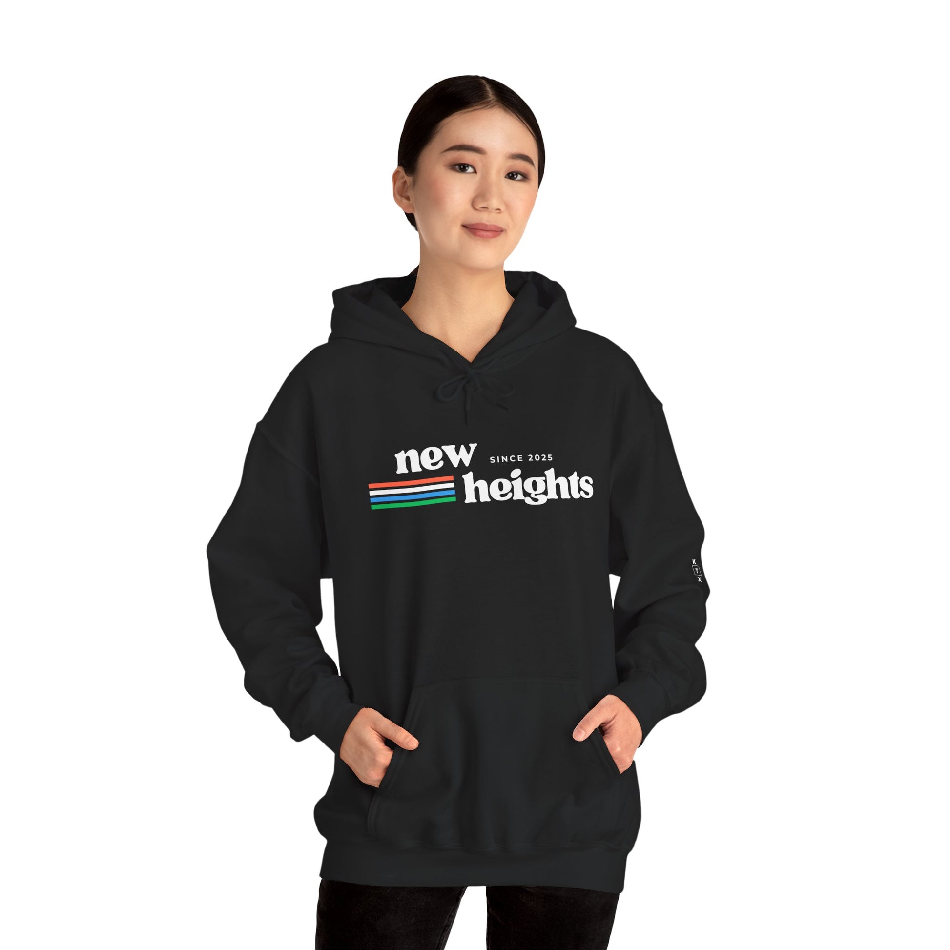 Unisex Heavy Blend Hoodie - 'New Heights' Retro Graphic | Cozy Sweatshirt for Everyday Comfort, Gift for Friends, Chill Days, Travel, [...]