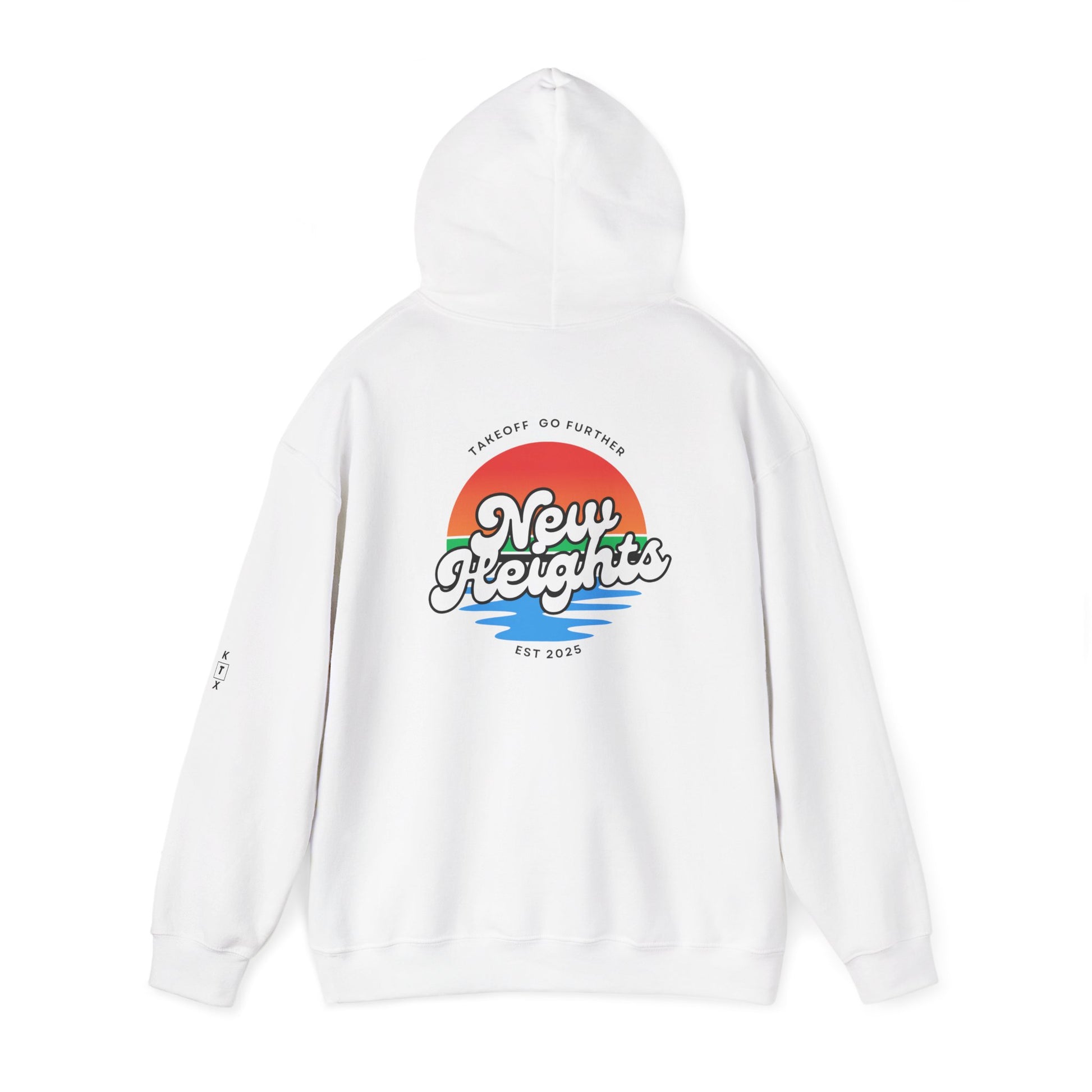 Unisex Heavy Blend Hoodie - 'New Heights' Retro Graphic | Cozy Sweatshirt for Everyday Comfort, Gift for Friends, Chill Days, Travel, [...]