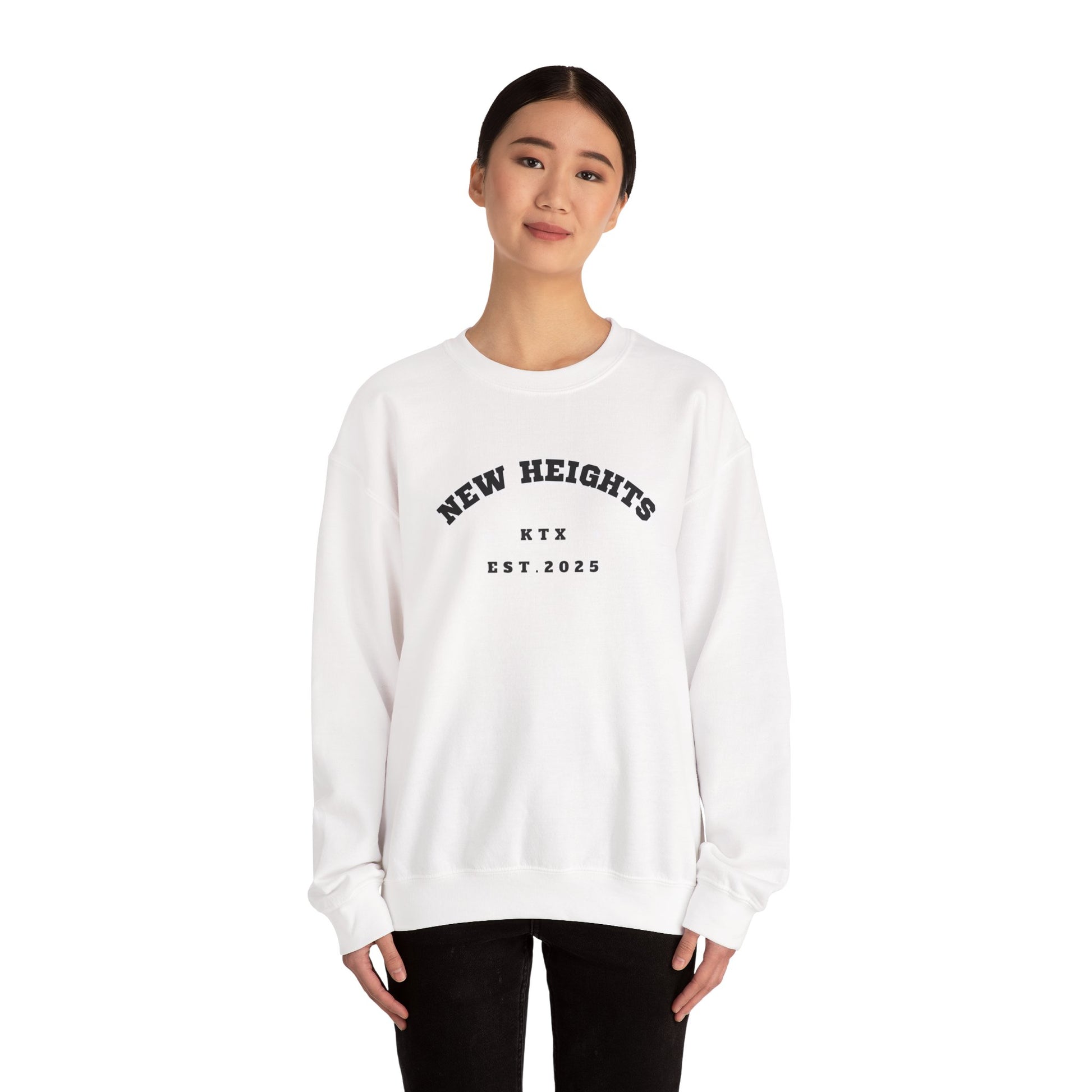 New Heights Unisex Heavy Blend™ Crewneck Sweatshirt - Cozy Gift for Graduates, Summer Camp, Adventure, Birthday, Family Gatherings