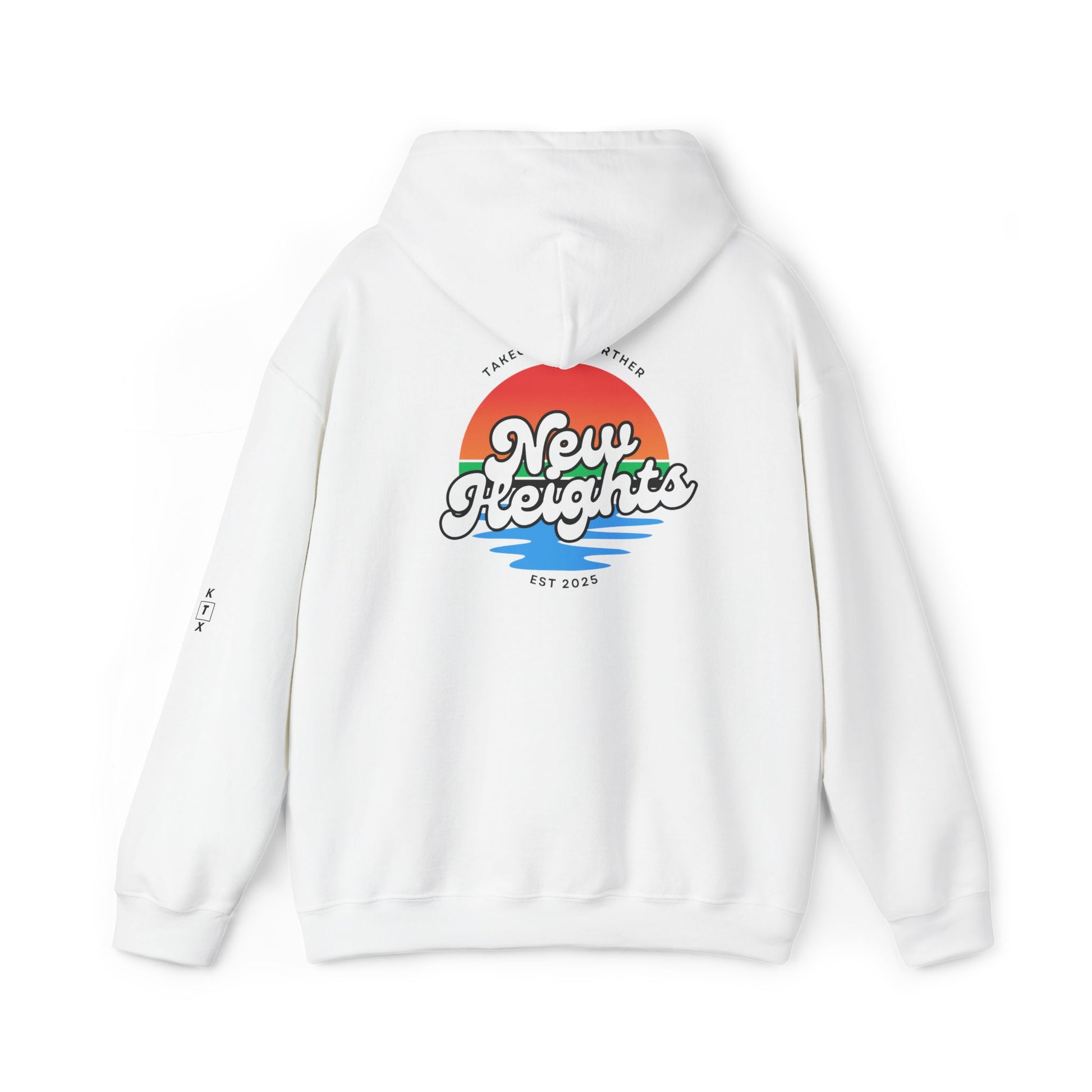Unisex Heavy Blend Hoodie - 'New Heights' Retro Graphic | Cozy Sweatshirt for Everyday Comfort, Gift for Friends, Chill Days, Travel, [...]