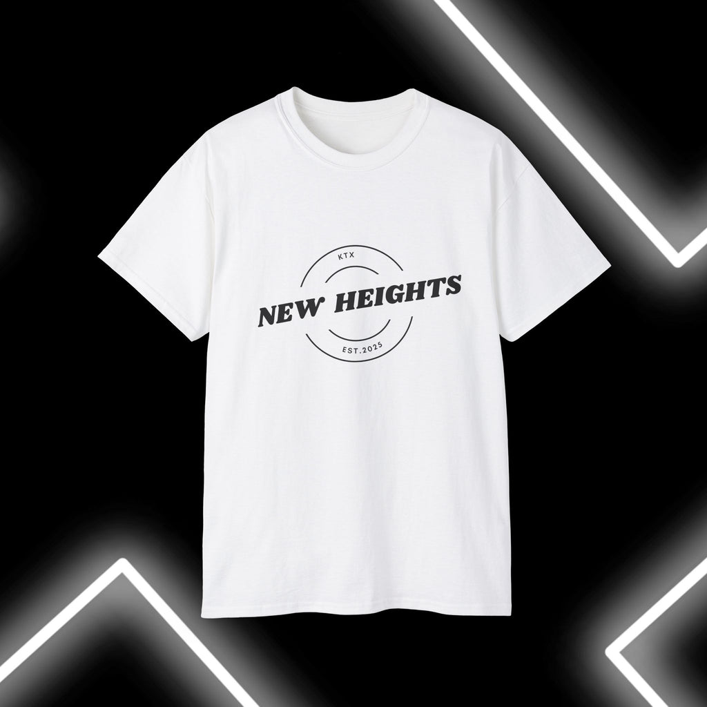 Unisex Ultra Cotton Tee - 'New Heights' Graphic Tee, Casual Wear, Birthday Gift, Motivational Shirt, Everyday Style