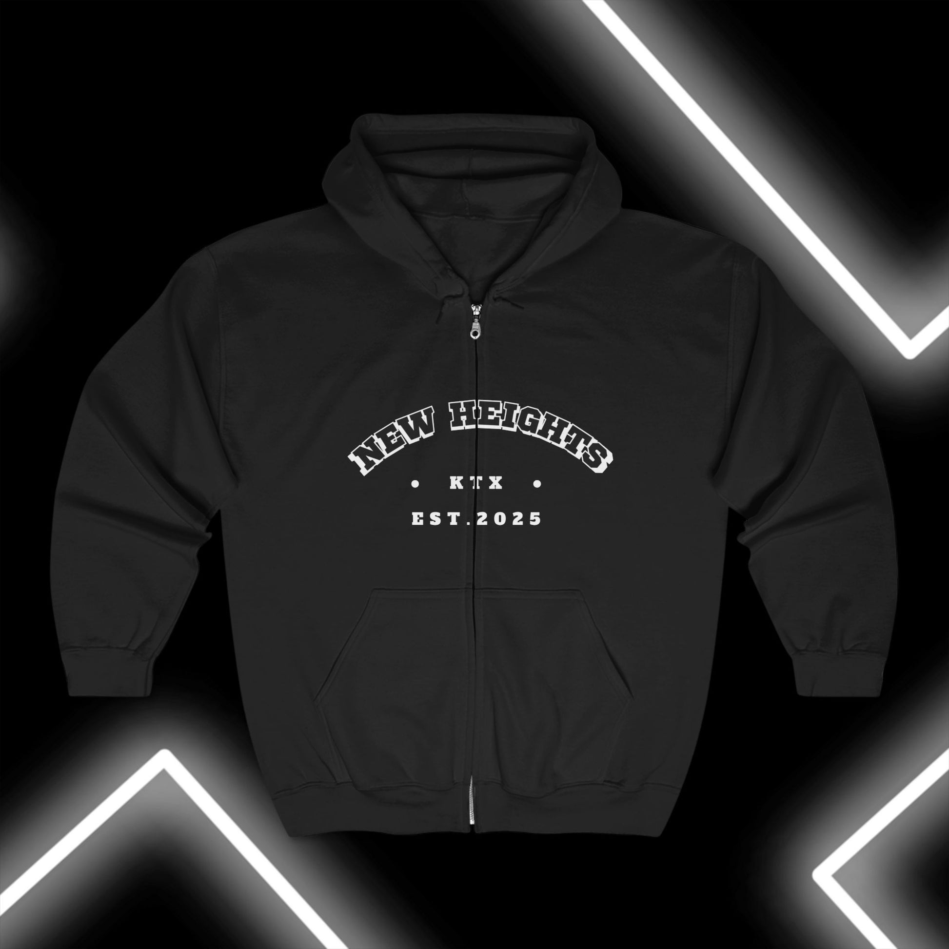 Unisex Zip Hoodie - 'New Heights' Design | Casual Comfort, Gift for Friends, Everyday Wear, Ideal for Celebrations, Trendy Style