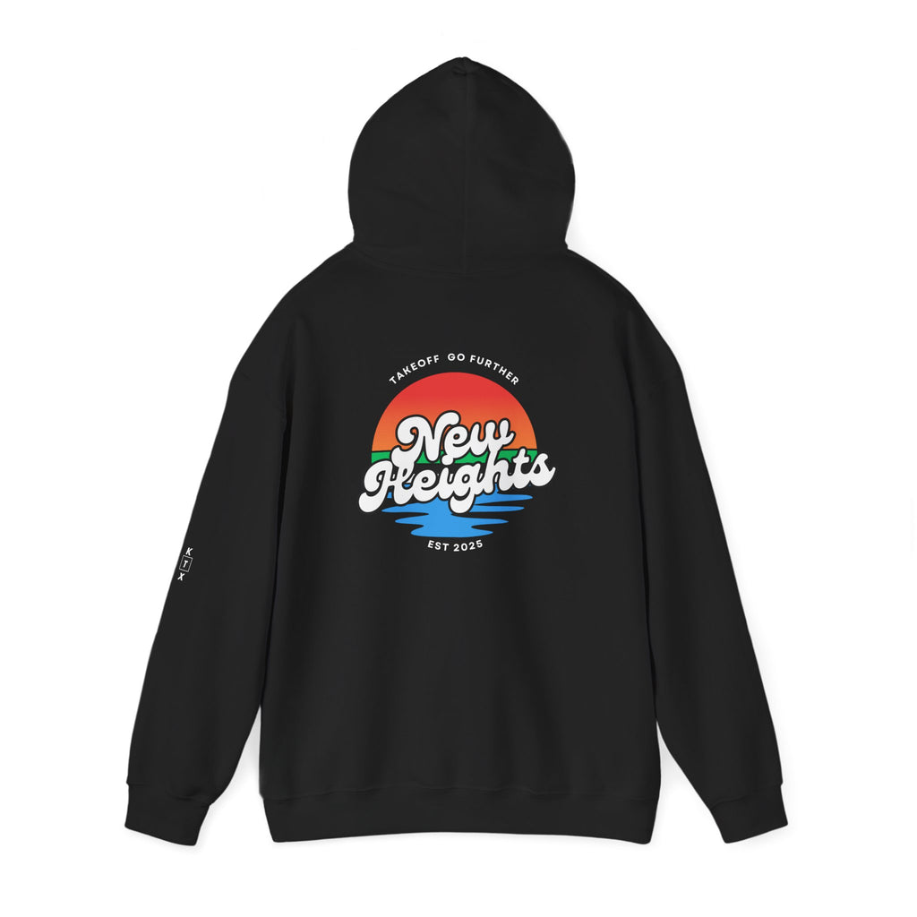 Unisex Heavy Blend Hoodie - 'New Heights' Retro Graphic | Cozy Sweatshirt for Everyday Comfort, Gift for Friends, Chill Days, Travel, [...]
