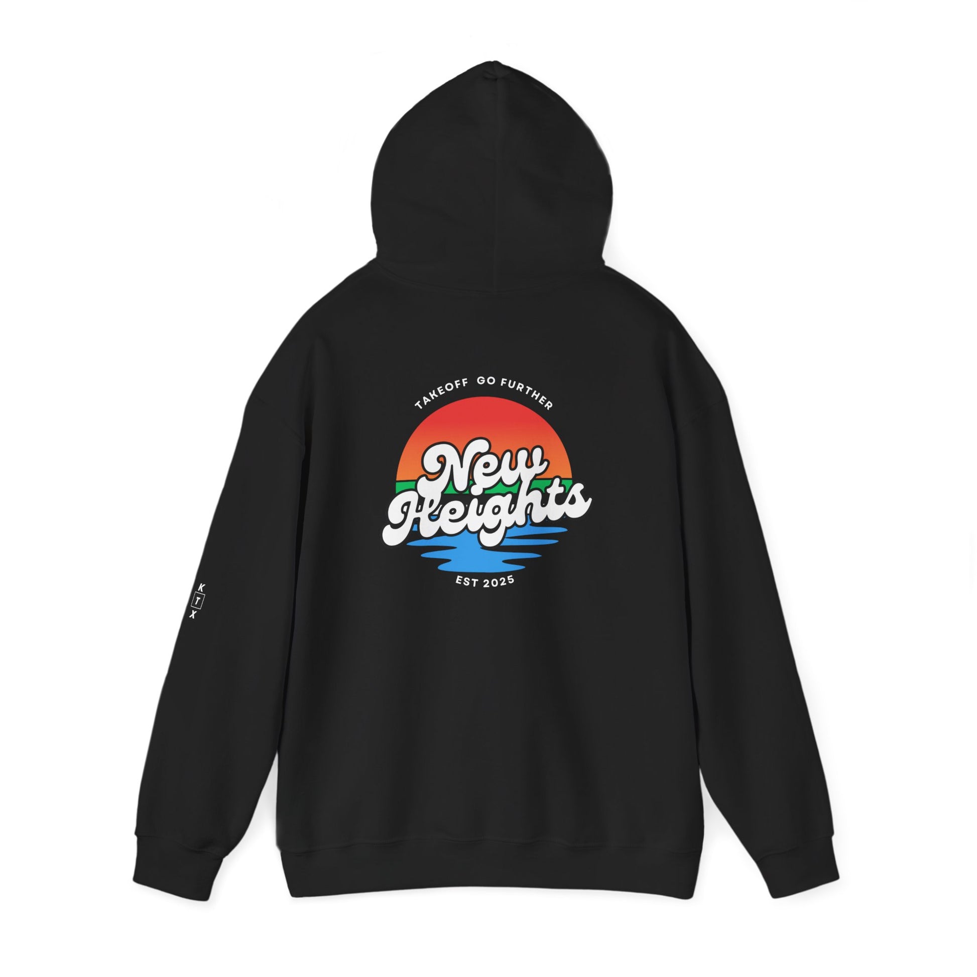 Unisex Heavy Blend Hoodie - 'New Heights' Retro Graphic | Cozy Sweatshirt for Everyday Comfort, Gift for Friends, Chill Days, Travel, [...]