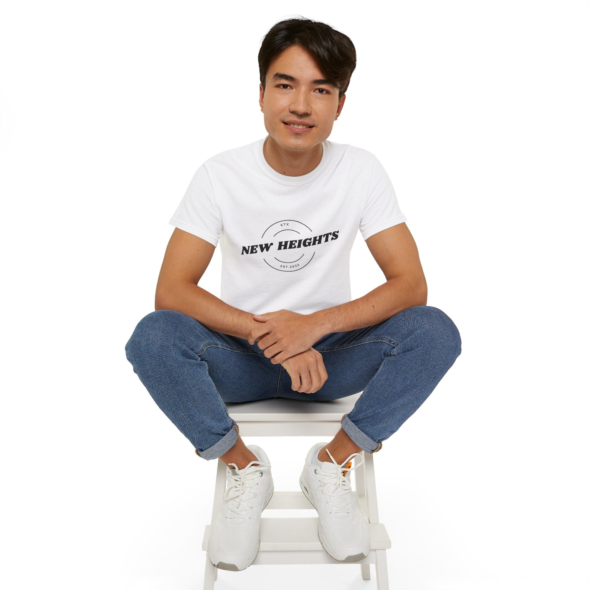 Unisex Ultra Cotton Tee - 'New Heights' Graphic Tee, Casual Wear, Birthday Gift, Motivational Shirt, Everyday Style